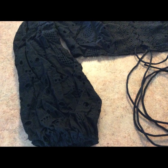 💜2 left black lace up crop top restocking all💜 - Picture 6 of 8